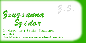 zsuzsanna szidor business card